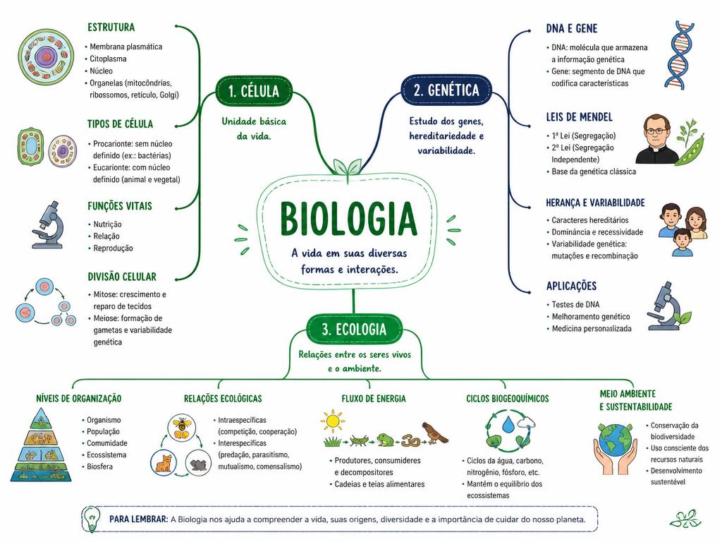 Mapa Mental Biologia do material Mapa da Aprovação