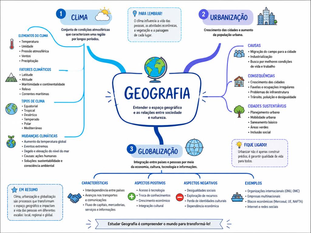 Mapa Mental Geografia do material Mapa da Aprovação