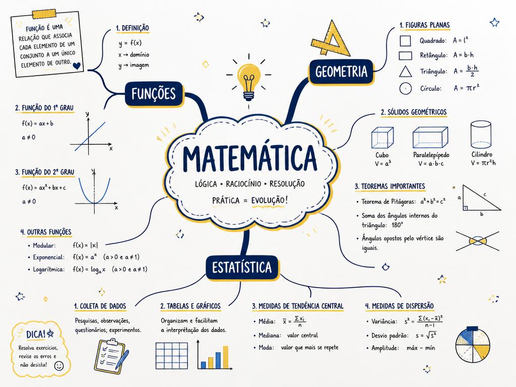 Mapa Mental Matemática do material Mapa da Aprovação